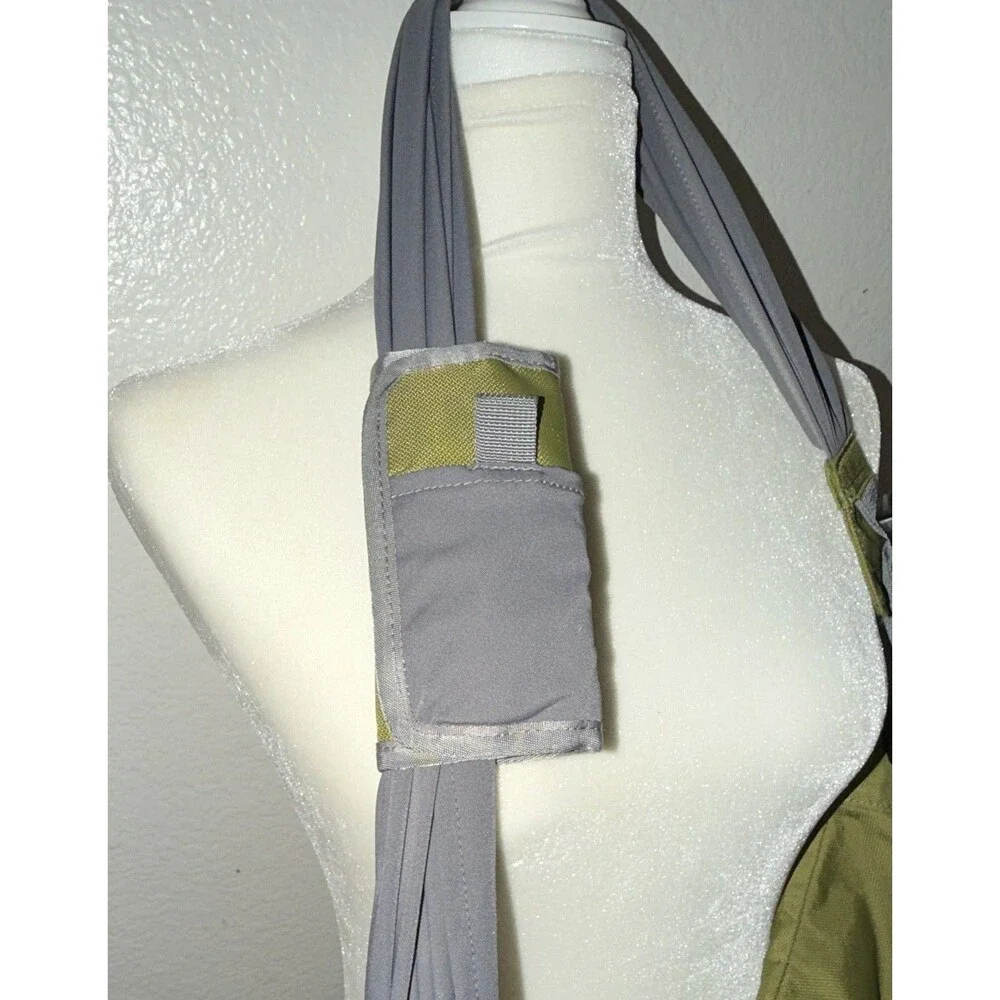 Go GaGa messenger-style diaper bag features a unique olive green and gray color
